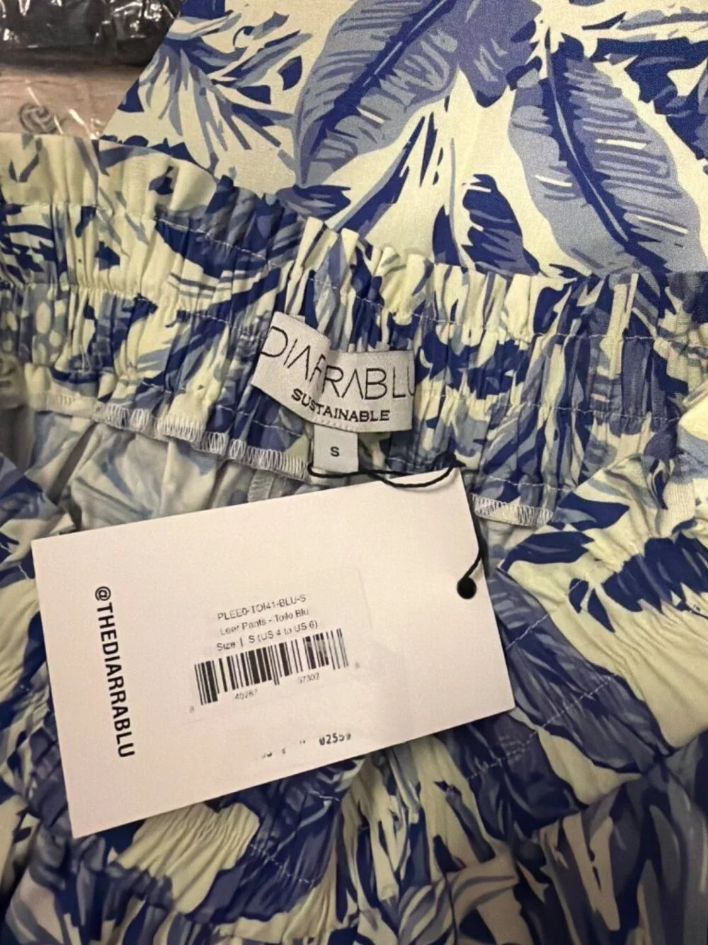Diarrablu Printed Cotton Poplin Leer Pants Toile Blu Womens Size Small